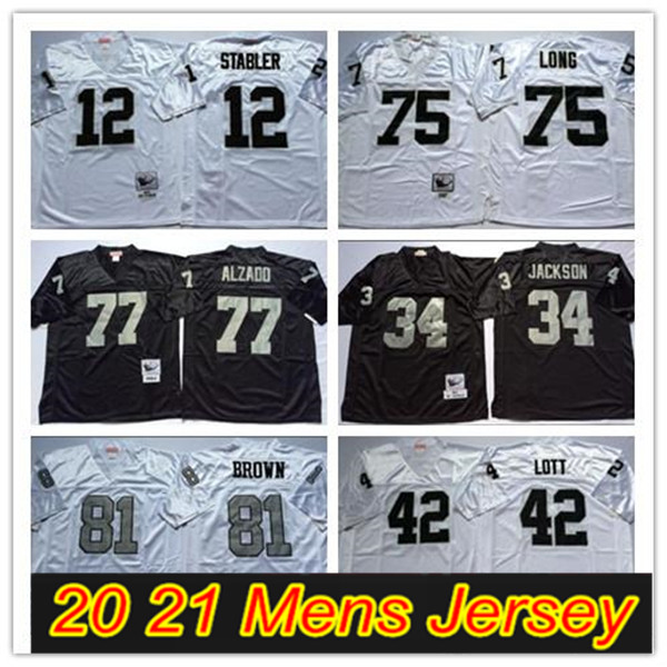 NCAA Football 81 Tim Brown Jerseys 12 Ken Stabler 34 JACKSON 75 Howie Long 42 Ronnie Lott 77 Lyle Alzado Vintage Jersey White Black Stitched, Colour 6
NCAA Football 81 Tim Brown Jerseys 12 Ken Stabler 34 JACKSON 75 Howie Long 42 Ronnie Lott 77 Lyle Alzado Vintage Jersey White Black Stitched, Colour 6