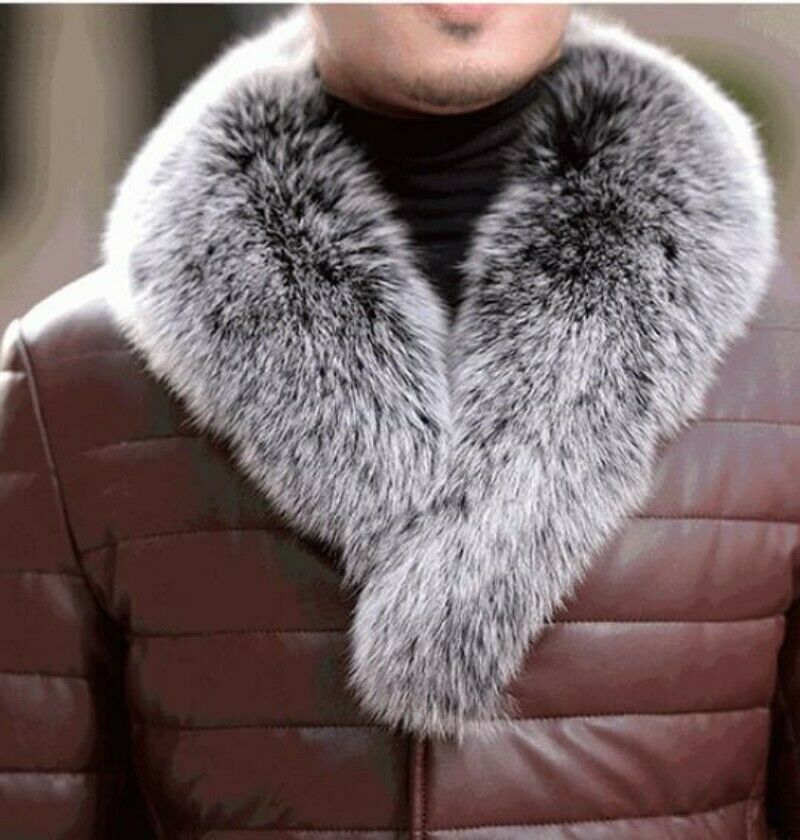 Men's leather eiderdown jacket puffer fox fur collar thick winter warm wear XY-003 201223
