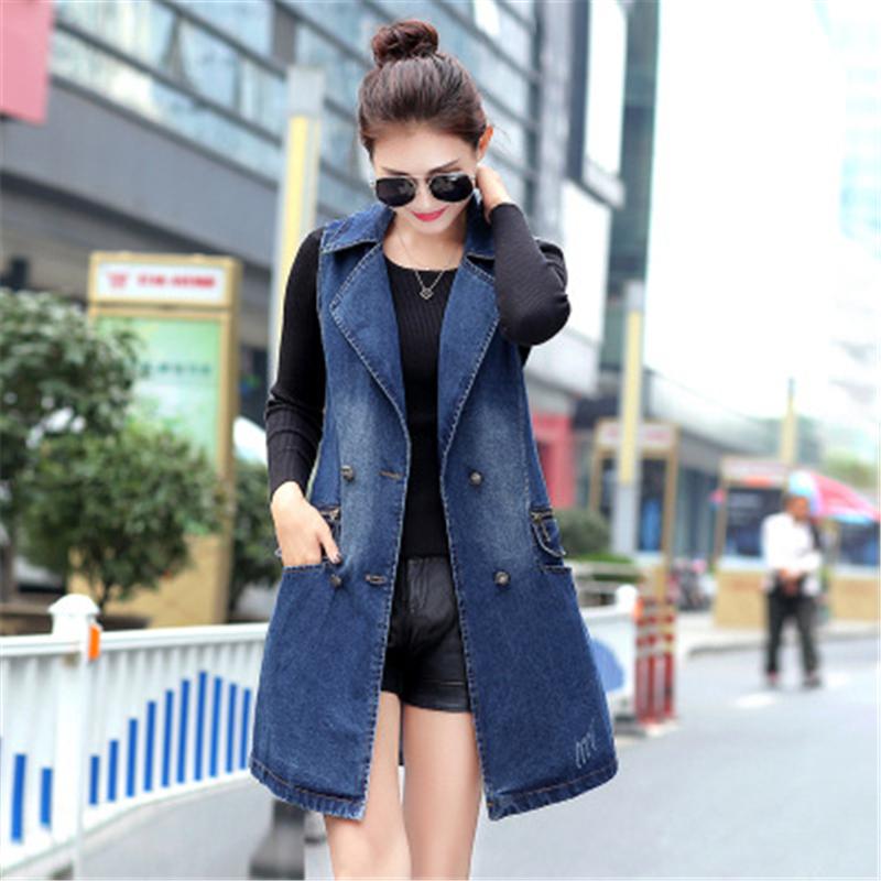 Fashion Women Denim Vest Brand Slim Fit Long Sleeveless Spring Jacket Chaquetas Mujer Outwear Veste Femme A554, Dark blue
Fashion Women Denim Vest Brand Slim Fit Long Sleeveless Spring Jacket Chaquetas Mujer Outwear Veste Femme A554, Dark blue
