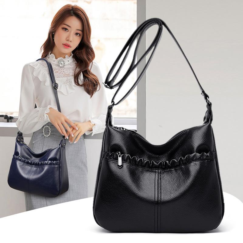 Women's Bag 2020 New Korean Version Simple Messenger Bag Women's Shoulder Soft Leather Air Lady's, Black
Women's Bag 2020 New Korean Version Simple Messenger Bag Women's Shoulder Soft Leather Air Lady's, Black