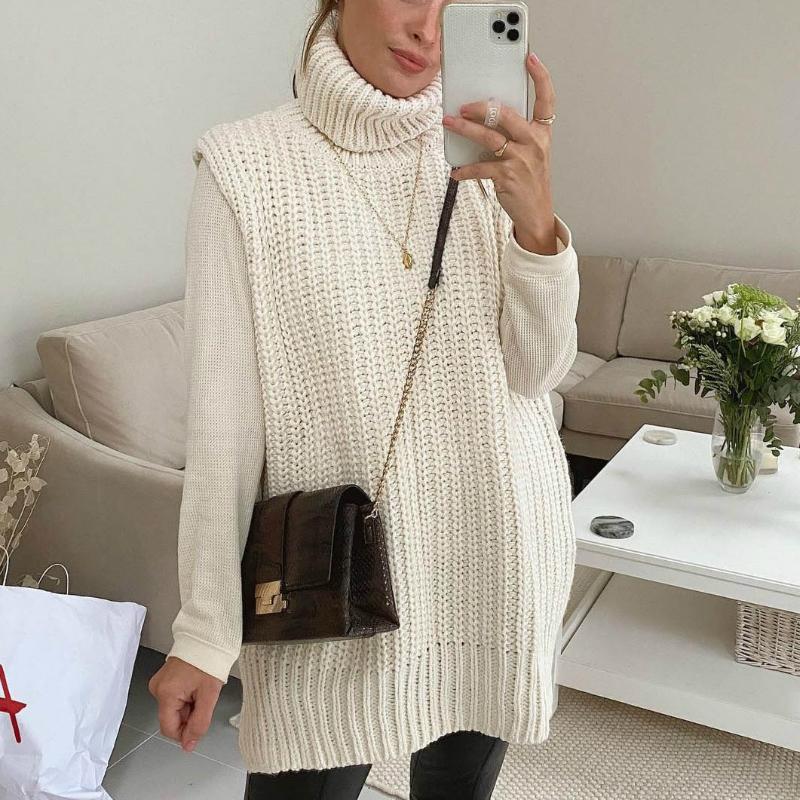 Brand New Turtleneck Sleeveless Knitted Sweater High Street Casual Apricot Mid-length Sweater Vest Solid Autumn Winter, Black
Brand New Turtleneck Sleeveless Knitted Sweater High Street Casual Apricot Mid-length Sweater Vest Solid Autumn Winter, Black
