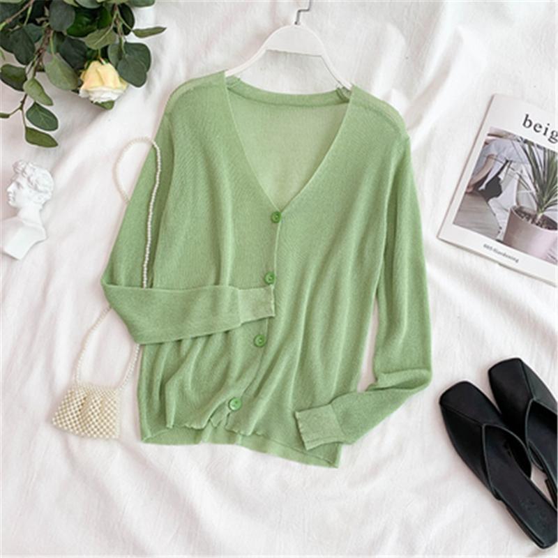 Fashion Green Coat Women Long Sleeve Single Breasted Thin Sunscreen Cardigan New Korean V-neck Knitted Sweater Coat, Black
Fashion Green Coat Women Long Sleeve Single Breasted Thin Sunscreen Cardigan New Korean V-neck Knitted Sweater Coat, Black