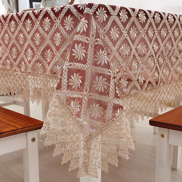 Pastoral style embroidery flower grid tablecloth high-grade elegant lacesimple table wine red TV cabinet cover
Pastoral style embroidery flower grid tablecloth high-grade elegant lacesimple table wine red TV cabinet cover