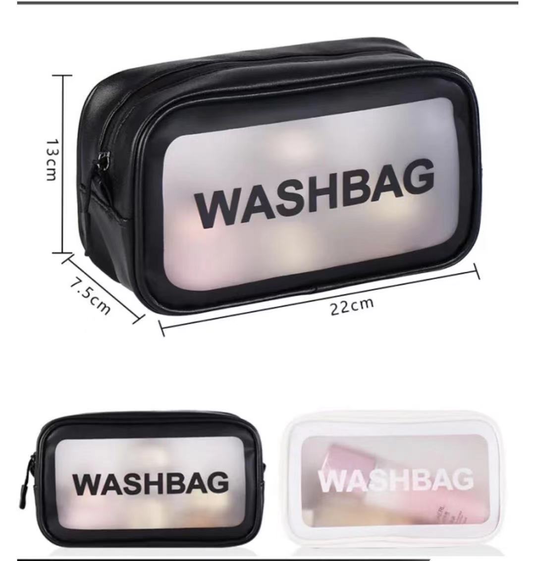 New portable large-capacity travel wash bag leather transparent waterproof carry-on bag