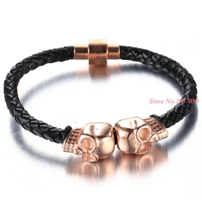 Link, Chain Brand Men's Bracelet Black Leather Stainless Steel Skull Patter Bracelets Mens Vintage Jewelry
Link, Chain Brand Men's Bracelet Black Leather Stainless Steel Skull Patter Bracelets Mens Vintage Jewelry