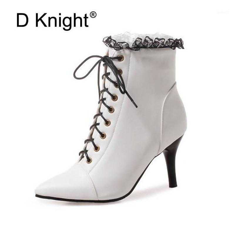 D Knight New Winter Women Ankle Boots High Thin Heel Sexy Lady Pointed Toe Women Shoes Elegent Lace Up Snow Boots Big Size 32-481, White q25
D Knight New Winter Women Ankle Boots High Thin Heel Sexy Lady Pointed Toe Women Shoes Elegent Lace Up Snow Boots Big Size 32-481, White q25