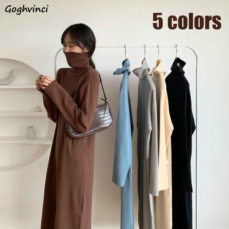 Long Sleeve Dress Women Solid Turtlenek Side Slit Midi Elegant All-match Korean Style Simple Winter Fashion Ins Stylish Vestido, Black
Long Sleeve Dress Women Solid Turtlenek Side Slit Midi Elegant All-match Korean Style Simple Winter Fashion Ins Stylish Vestido, Black