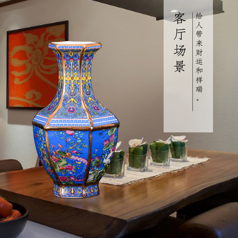 Antique Royal Chinese Porcelain Vase Decorative Flower Vase For Wedding Decoration Pot Jingdezhen Porcelain Vase Christmas Gift LJ201209
