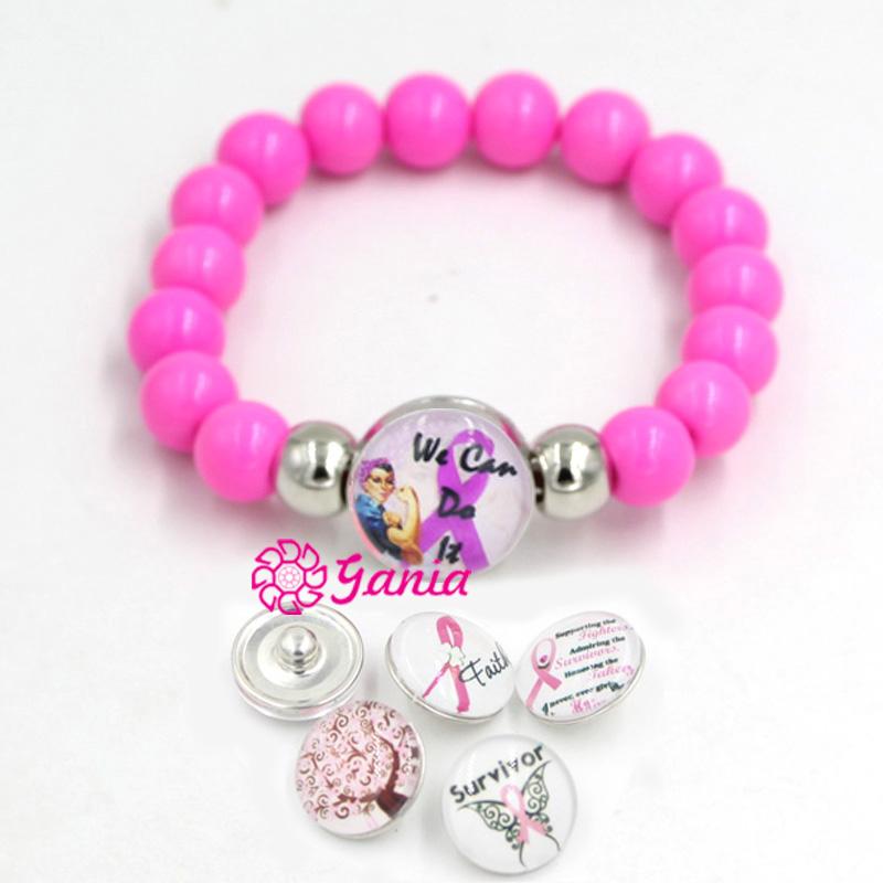 Beaded, Strands 1PC Bracelet 6PCS Of DIY Buttons Breast Cancer Awareness Pink Ribbon Jewelry Chunky Beaded Bijoux
Beaded, Strands 1PC Bracelet 6PCS Of DIY Buttons Breast Cancer Awareness Pink Ribbon Jewelry Chunky Beaded Bijoux