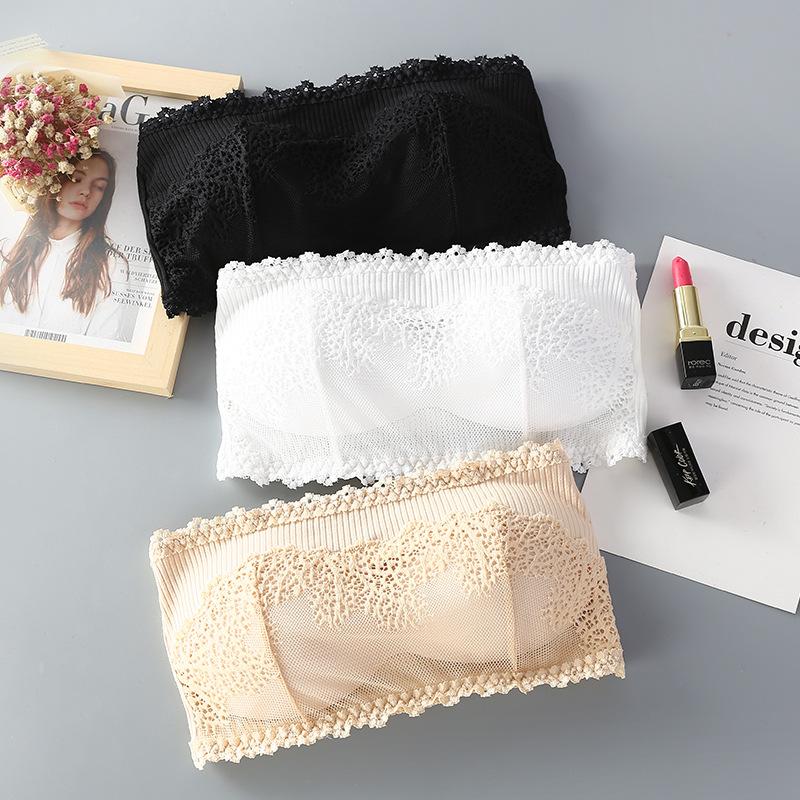 Women Lace Tube Top Three Color Sexy Brassiere Wrapped Chest Full Cup Non-slip Strapless Wireless Crop Soft Comfortable Lingerie, Style1
Women Lace Tube Top Three Color Sexy Brassiere Wrapped Chest Full Cup Non-slip Strapless Wireless Crop Soft Comfortable Lingerie, Style1