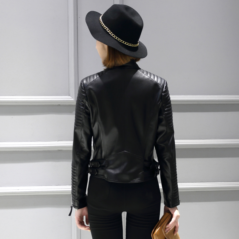 New Spring Women Leather Black Blazer Pocket Zippers Jacket Motorcycle Outerwear Biker Jackets 4vga
New Spring Women Leather Black Blazer Pocket Zippers Jacket Motorcycle Outerwear Biker Jackets 4vga