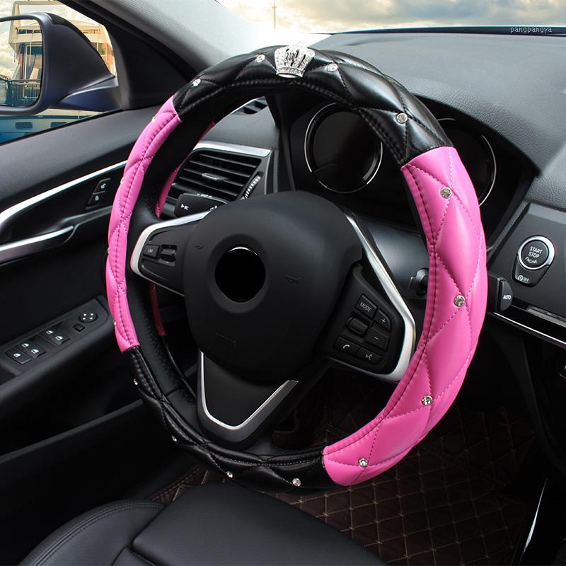 New car steering wheel cover leather black and white blue purple for women bling diamond car interior accessories 38cm 15 inch1
New car steering wheel cover leather black and white blue purple for women bling diamond car interior accessories 38cm 15 inch1