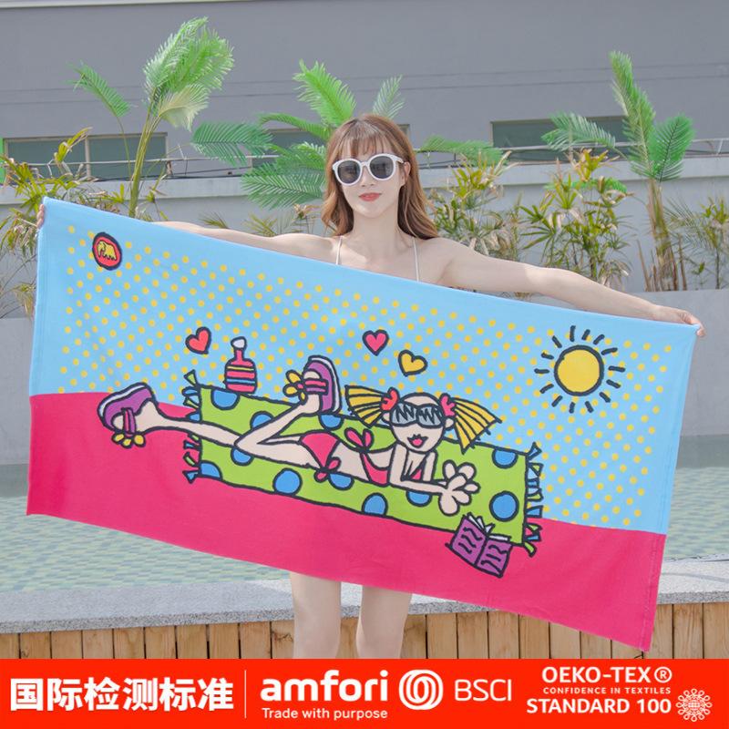 Adult terry bath towel, beach towel, soft and water-absorbent, ultra-fine fiber, reactive printing, fast-drying
Adult terry bath towel, beach towel, soft and water-absorbent, ultra-fine fiber, reactive printing, fast-drying