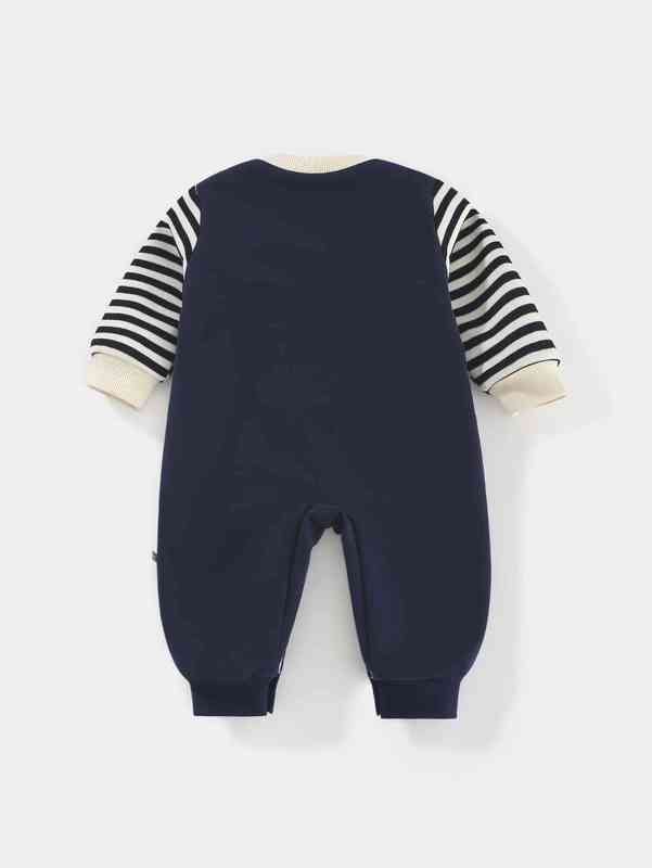 Peninsula Baby Striped & Cartoon Patched Jumpsuit SHE