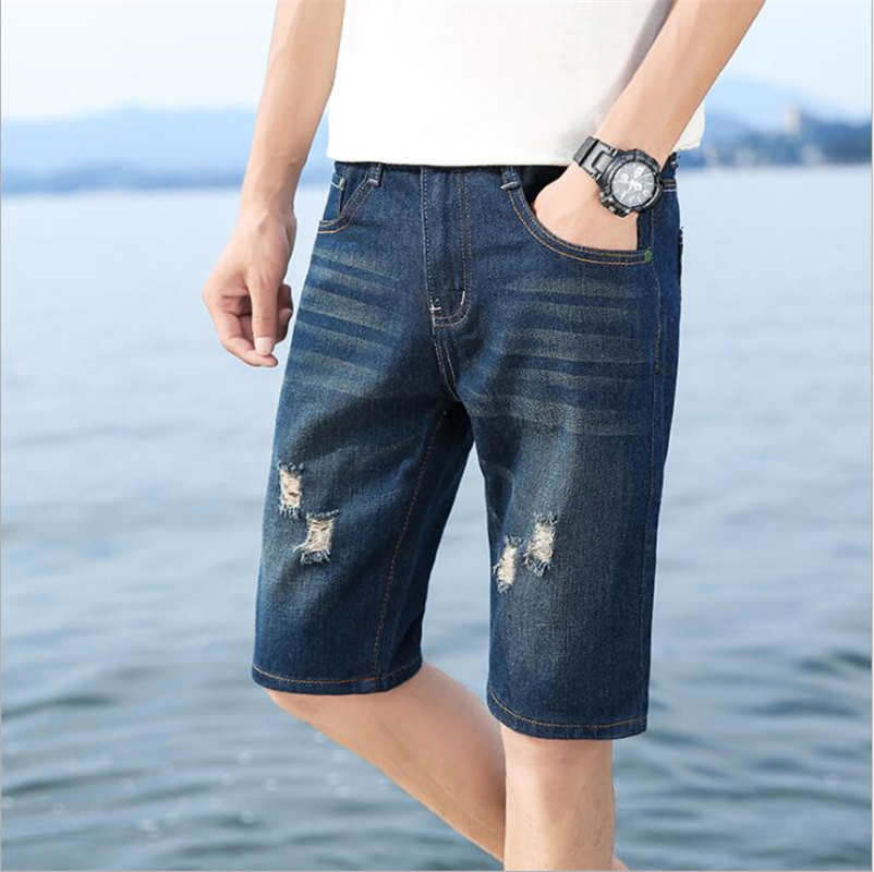 Fashion new style for mens spring and summer plus size jeans trend ripped straight loose beach pants, Blue
Fashion new style for mens spring and summer plus size jeans trend ripped straight loose beach pants, Blue
