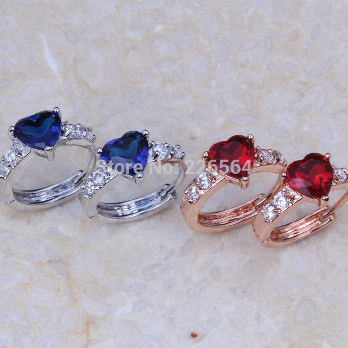 Hoop & Huggie Heart Shaped White Gold Colour Blue / Red Zircon CZ Crystal Earrings For Women Wholesale E298
Hoop & Huggie Heart Shaped White Gold Colour Blue / Red Zircon CZ Crystal Earrings For Women Wholesale E298