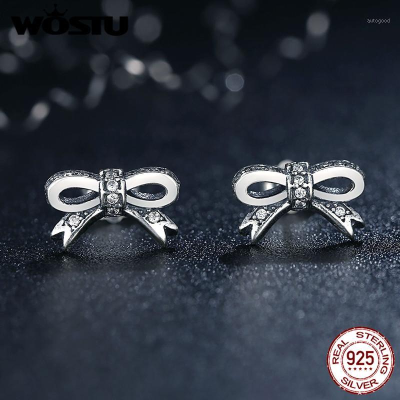 Stud WOSTU Genuine 925 Sterling Silver Sparkling Bow Earrings With Clear CZ For Women Luxury Fine Jewelry Gift FBS4071 
Stud WOSTU Genuine 925 Sterling Silver Sparkling Bow Earrings With Clear CZ For Women Luxury Fine Jewelry Gift FBS4071