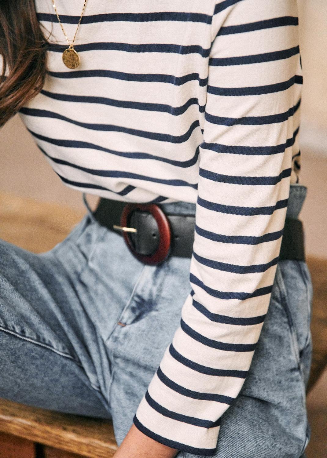 Women Long Sleeve Stripes T shirt New Early Autumn O-neck Lady Casual Tee Female Bottoming t-shirts Top Shoulder Buttons 201028