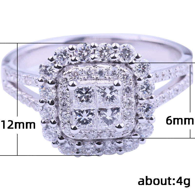 Fashion Women Diamond Inlaid Wedding Ring Zircon Rings Engagement Woman Jewelry