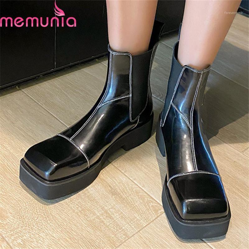 MEMUNIA 2020 Genuine leather boots thick heels square toe black color laides casual shoes autumn winter ankle boots for woman1
MEMUNIA 2020 Genuine leather boots thick heels square toe black color laides casual shoes autumn winter ankle boots for woman1