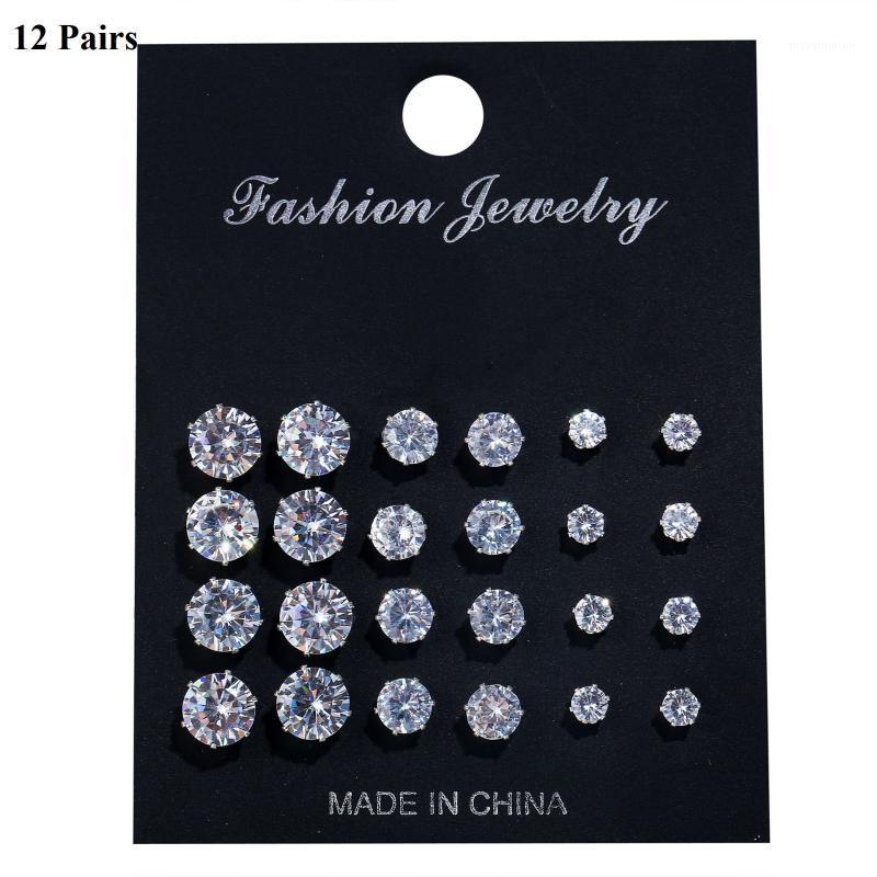12 Pairs Stud Earrings Exquisite Geometric Crystal Zircon Elegant Wedding Earrings Femme 2020 Fashion Women Jewelry Set1
12 Pairs Stud Earrings Exquisite Geometric Crystal Zircon Elegant Wedding Earrings Femme 2020 Fashion Women Jewelry Set1