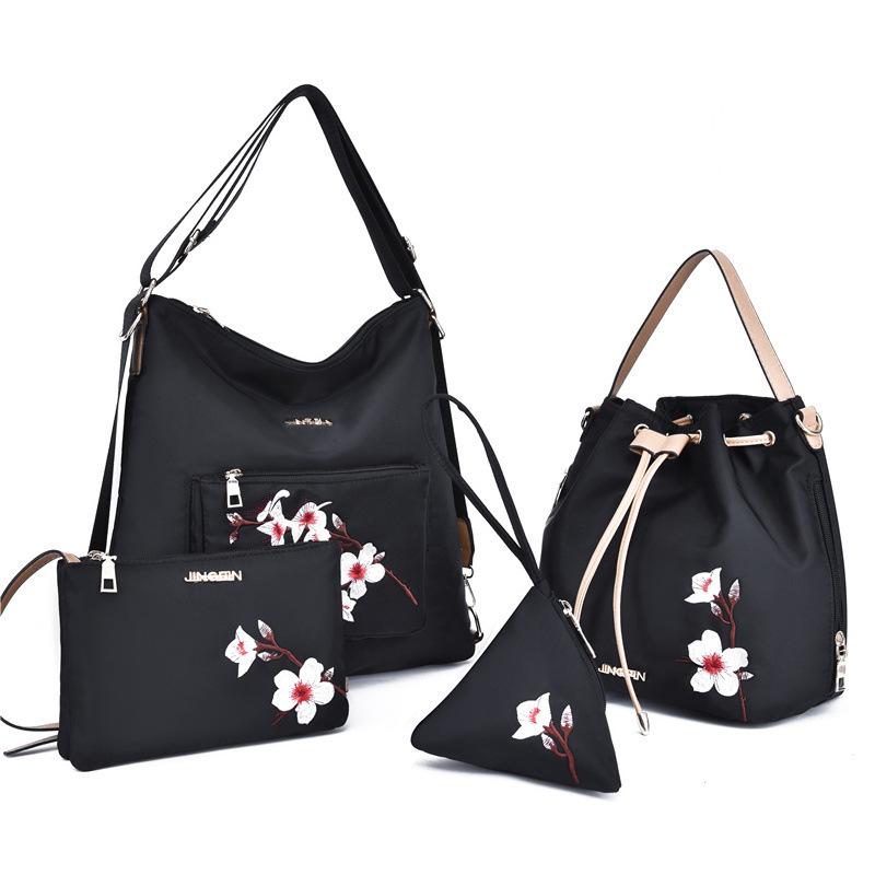 2020 New Floral Nylon Handbags Women 4 Pieces Female Composite Bags Lady Shoulder Bags, Black
2020 New Floral Nylon Handbags Women 4 Pieces Female Composite Bags Lady Shoulder Bags, Black