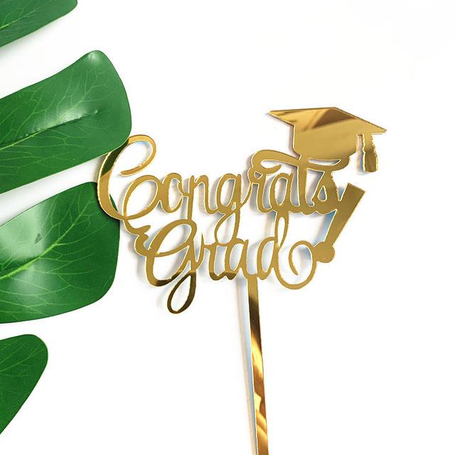 

2020 New Congrats Grad Acrylic Cake Topper Graduation Cake Topper For College Graduation Celebrations Party Decorations