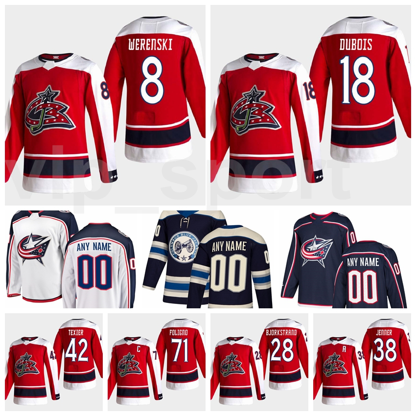 Columbus Blue Jackets Hockey Reverse Retro 18 Pierre-Luc Dubois Jersey 8 Zach Werenski 70 Joonas Korpisalo 71 Nick Foligno Yegor Chinakhov, Red
Columbus Blue Jackets Hockey Reverse Retro 18 Pierre-Luc Dubois Jersey 8 Zach Werenski 70 Joonas Korpisalo 71 Nick Foligno Yegor Chinakhov, Red