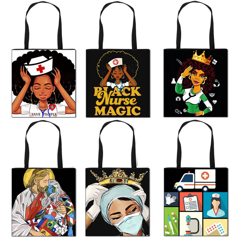 Afro Girls nurse pattern folding shopping bag convenient storage bag tote bag African black girl Handbag Totes Storage Gift Bags F111002, #1-#9 mixed color or remark
Afro Girls nurse pattern folding shopping bag convenient storage bag tote bag African black girl Handbag Totes Storage Gift Bags F111002, #1-#9 mixed color or remark