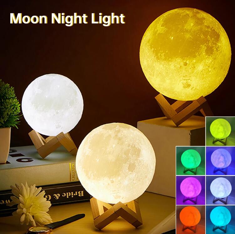 3D Moon Lamp Starry Sky Light gadgets with Stand Romantic Night 315inch Painted Bedside Lamp Lover Birthday Thanksgiving