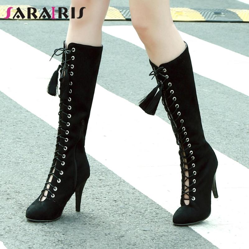 SARAIRIS New Female Mid Calf Boots Cross Tied Round Toe High Heels Fringe Zip Boots Women 2020 Office Elegant Shoes Woman, Black
SARAIRIS New Female Mid Calf Boots Cross Tied Round Toe High Heels Fringe Zip Boots Women 2020 Office Elegant Shoes Woman, Black