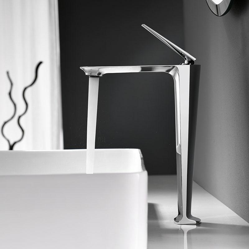 Bathroom Basin Faucet Rose Gold/Grey/Brushed Gold/MaBlack/Chrome Brass Water Mixer Deck Mounted Single Hole High Water Taps
