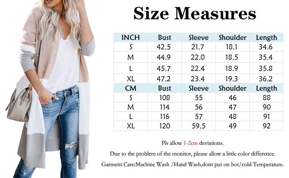 Unique Nature Womens Open Front Long Sweater Cardigans Boho Long Sleeve Color Block Oversized Striped Loose Knit Coat 201202