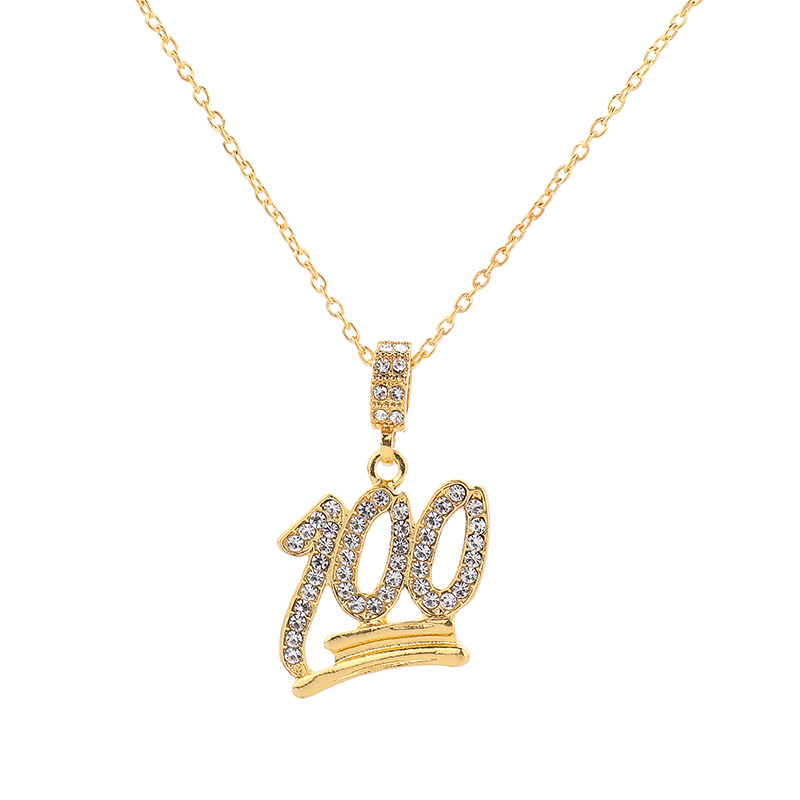 Hip Hop Iced Out CZ 100 Pendant Necklace with 24" Stainless Steel Rope Chain for Men, Silver
Hip Hop Iced Out CZ 100 Pendant Necklace with 24" Stainless Steel Rope Chain for Men, Silver