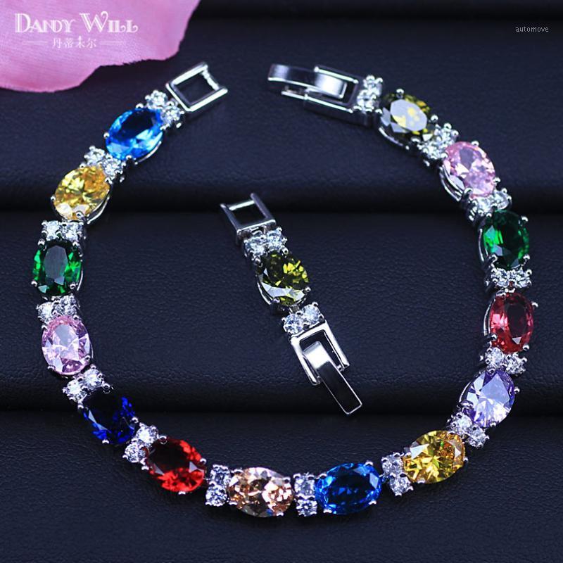 Pretty Bracelet Muliticolor CZ Crystal Tennis Bracelet Jewelry Women Fashion Sweet Girls Bracelets Bangles Best Gift1
Pretty Bracelet Muliticolor CZ Crystal Tennis Bracelet Jewelry Women Fashion Sweet Girls Bracelets Bangles Best Gift1