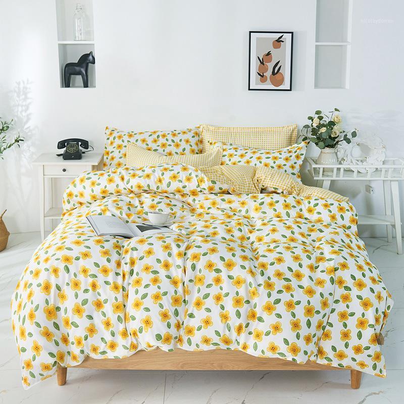 Yellow Flower Grid Print Bed Cover Set Kids Girl Duvet Cover Adult Child Bed Sheets And Pillowcases Comforter Bedding Set J0661, 2tj-61054-004
Yellow Flower Grid Print Bed Cover Set Kids Girl Duvet Cover Adult Child Bed Sheets And Pillowcases Comforter Bedding Set J0661, 2tj-61054-004