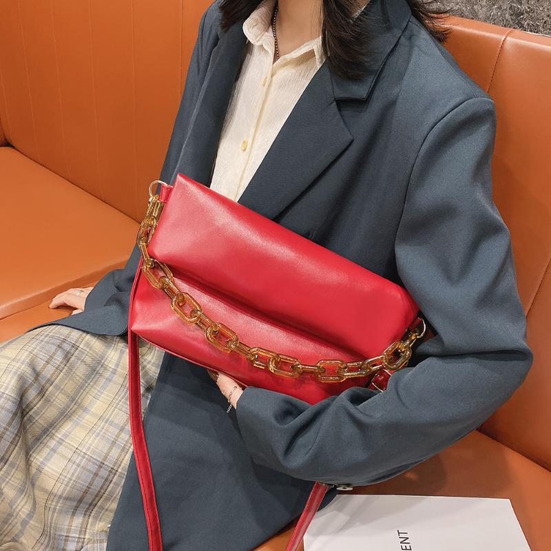 2021 INS Fashion Women Acrylic Thick Chain Bag Soft PU Leather Crossbody Bags Female Fold Over Shoulder Bag Daily Travel, Black
2021 INS Fashion Women Acrylic Thick Chain Bag Soft PU Leather Crossbody Bags Female Fold Over Shoulder Bag Daily Travel, Black