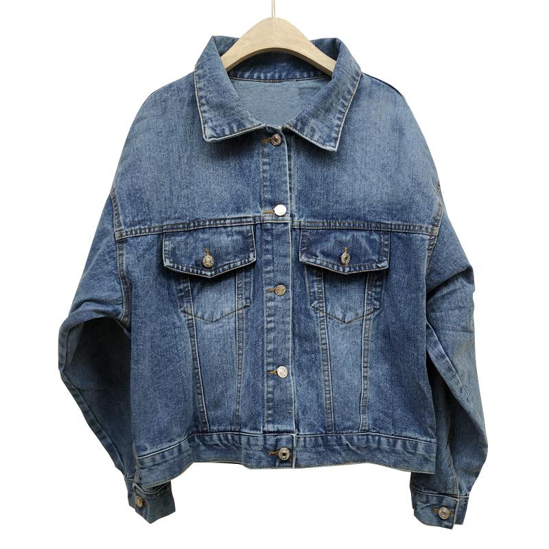 Boho Denim Jacket For Women Autumn Floral Appliques Embroidery Vintage Coat Long Sleeve Outerwear Female Jacket Coatee B025