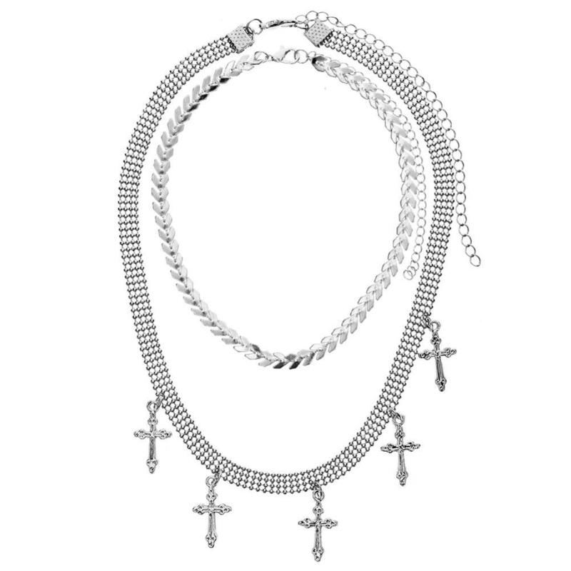 Fashion Women Necklace Double Layer Cross Pendants Short Simple Female Goldn Silver Color Short Chain Jewelry Birthday Gift
Fashion Women Necklace Double Layer Cross Pendants Short Simple Female Goldn Silver Color Short Chain Jewelry Birthday Gift