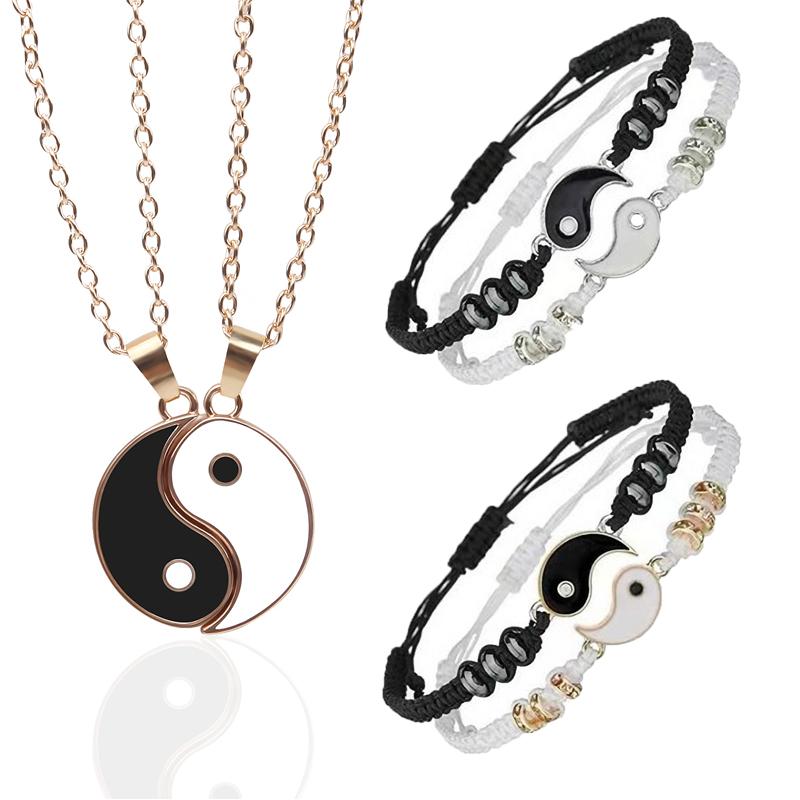 Pendant Necklaces 1 Set Tai Chi Couple For Women Men Friends Yin Yang Paired Pendants Charms Braided Chain Bracelet Necklace
Pendant Necklaces 1 Set Tai Chi Couple For Women Men Friends Yin Yang Paired Pendants Charms Braided Chain Bracelet Necklace