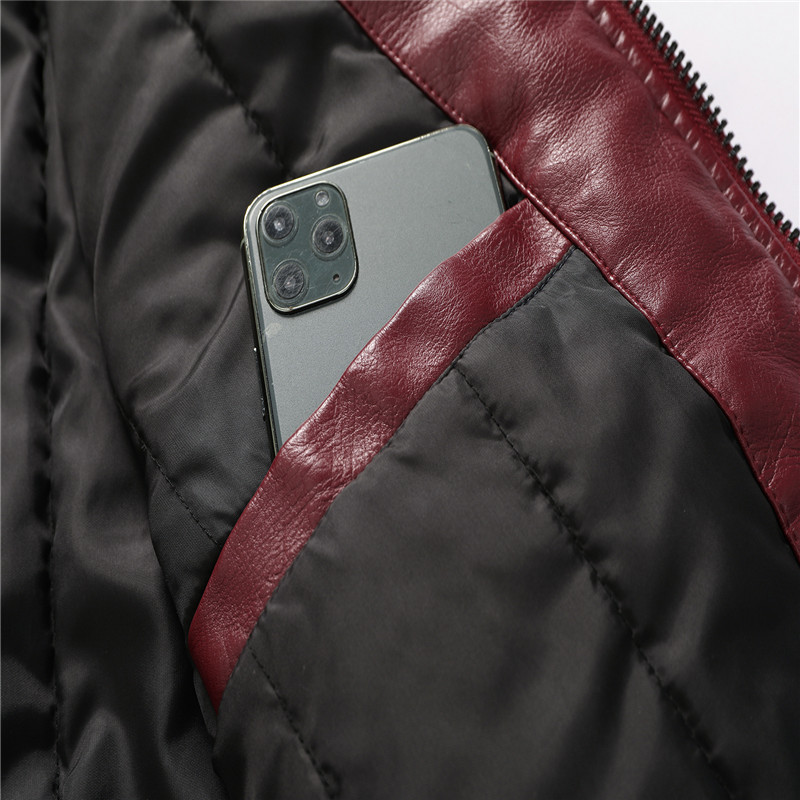 Winter Jacket Men Leather Motorcycle Jacket Embroidery Zipper Coat Men Fashion Streetwear Coat Black Jacket and Coats Male 201128
