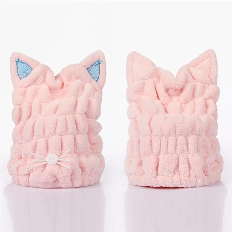 1PC Coral Fleece Hair Towel Cap Cat Ears Decorating Hair Dry Cap Soft Microfiber Turban Quick Drying Shower Towel
1PC Coral Fleece Hair Towel Cap Cat Ears Decorating Hair Dry Cap Soft Microfiber Turban Quick Drying Shower Towel