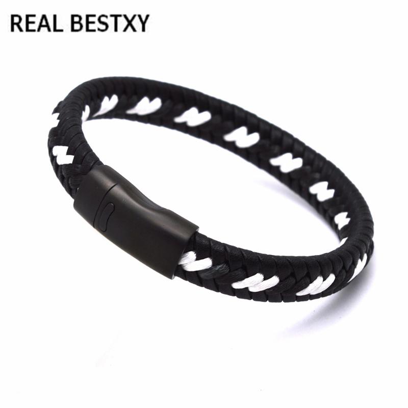 REALBESTXY 2020 Fashion Real Bangle Braided Leather Bracelets For Women Mens Stainless Steel Clasps Bracelet Bangles Male Jewel
REALBESTXY 2020 Fashion Real Bangle Braided Leather Bracelets For Women Mens Stainless Steel Clasps Bracelet Bangles Male Jewel