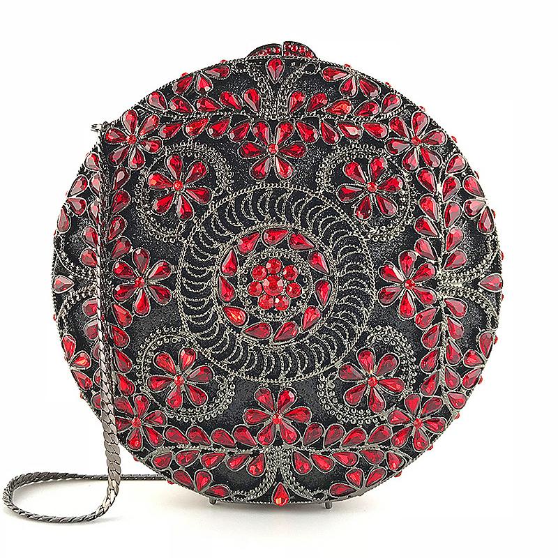 Elegant Circle Shape Red Rhinestone Diamond Evening Bag Black Prom Handbags 100% Handmade Party Mini Purse Chain Clutches, Silver
Elegant Circle Shape Red Rhinestone Diamond Evening Bag Black Prom Handbags 100% Handmade Party Mini Purse Chain Clutches, Silver