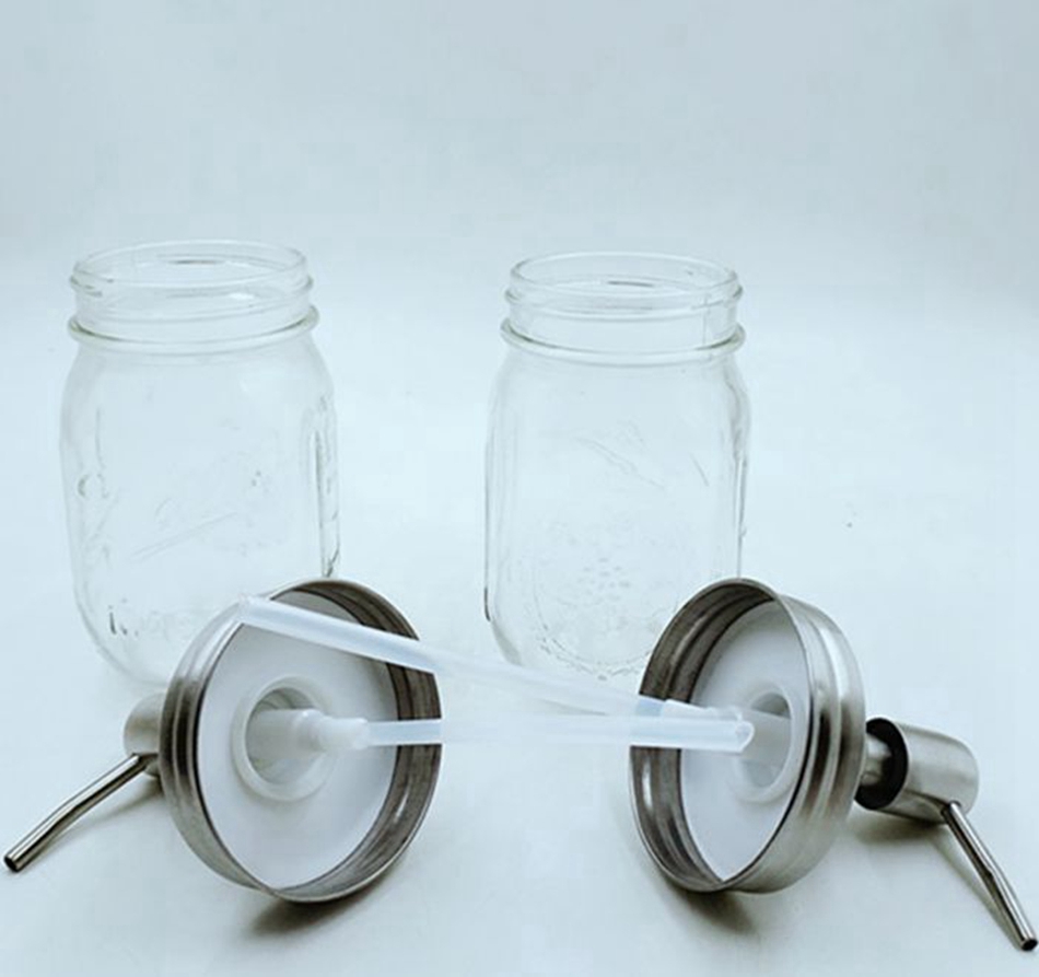 480ml Mason Jar Soap Dispenser Clear Glass Jar Soap Dispenser with Rust Proof Stainless Steel Pump Liquid Soap Dispenser KKA82919474589