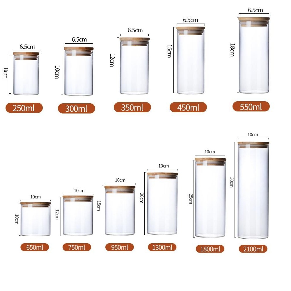 Transparent Glass Food Storage Canisters 1300ml Corks Cover Jars Bottles for Sand Liquid Food Eco-Friendly Glass Bottles With Bamboo Lid
Transparent Glass Food Storage Canisters 1300ml Corks Cover Jars Bottles for Sand Liquid Food Eco-Friendly Glass Bottles With Bamboo Lid