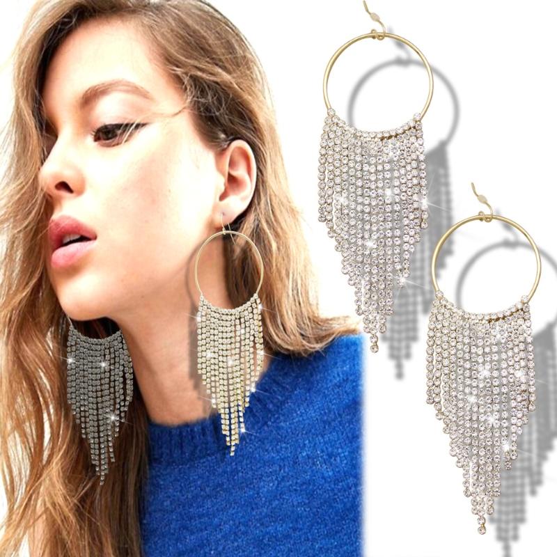 Sparkly Crystal Cascade Waterfall Long Tassel Gold Hoop Runway Baroque Drop Dangle Earrings Women Oorbellen Jewelry Orecchini
Sparkly Crystal Cascade Waterfall Long Tassel Gold Hoop Runway Baroque Drop Dangle Earrings Women Oorbellen Jewelry Orecchini
