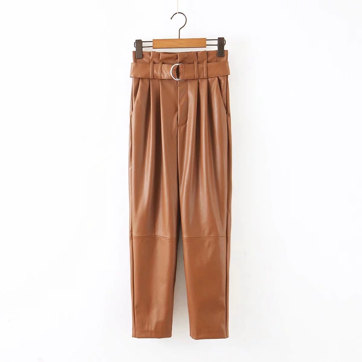 winter belt high waist pant women Black pu leather pants women harem pants joggers pencil trousers streetwear pantalon femme 201111