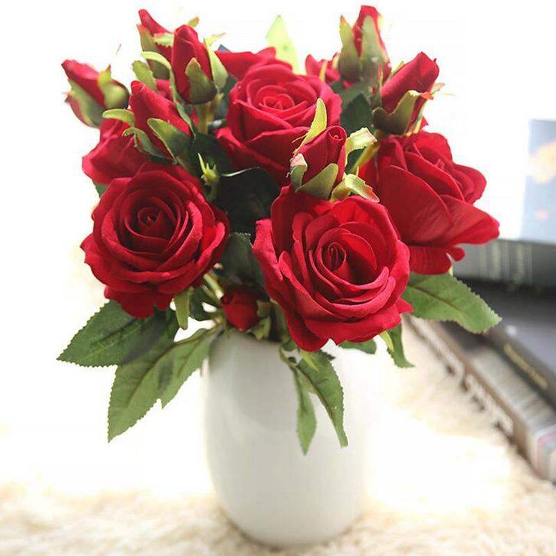 10 Pcs 3-head New Colorful Artificial Silk Rose Flowers Fake Rose for Bride Bouquet Home Wedding Decor Scrapbooking DIY Supplies 
10 Pcs 3-head New Colorful Artificial Silk Rose Flowers Fake Rose for Bride Bouquet Home Wedding Decor Scrapbooking DIY Supplies