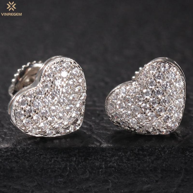 Stud Vinregem Hip Hop Rock 100% 925 Sterling Silver Heart Created Moissanite Gemstone Couple Ear Earrings Fine Jewelry Wholesale, Golden;silver
Stud Vinregem Hip Hop Rock 100% 925 Sterling Silver Heart Created Moissanite Gemstone Couple Ear Earrings Fine Jewelry Wholesale, Golden;silver